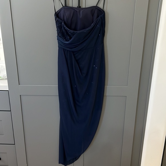 {Jump Apparel}Sz 5/6 Strapless Navy Sequined Short Dress w/Sheer Long SkirtCover - Picture 5 of 10